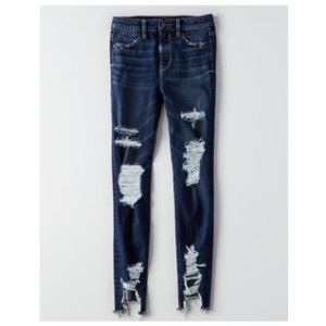 American Eagle SUPER HIGH-WAISTED JEGGING RIPPED - SIZE 4